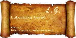 Lukovszky Gergő névjegykártya